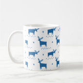 Mug Rennes de Noël. Motif d'animaux de la forêt bleue (Gauche)