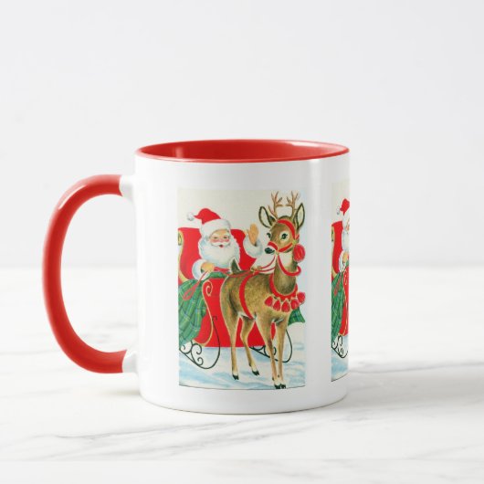 Mug rennes de Père Noël rétro (Gauche)