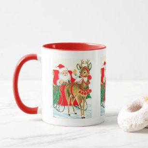Mug rennes de Père Noël rétro