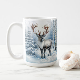 Mug Rennes des forêts dans une faune forestière hivern