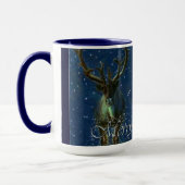 Mug Rennes d'hiver, neige et joyeux Noël Design (Gauche)