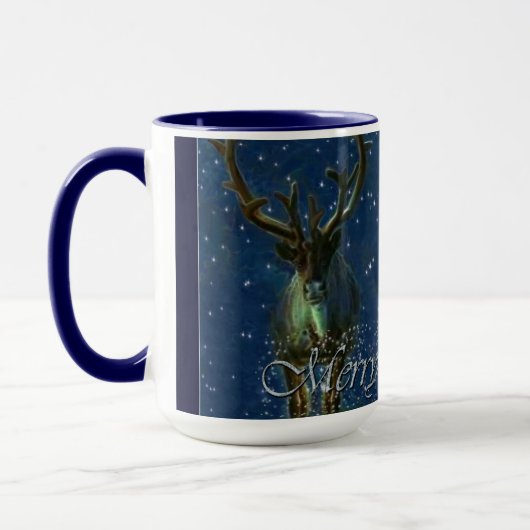 Mug Rennes d'hiver, neige et joyeux Noël Design (Gauche)