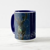 Mug Rennes d'hiver, neige et joyeux Noël Design (Devant gauche)