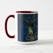 Mug Rennes d'hiver, neige et joyeux Noël Design (Gauche)