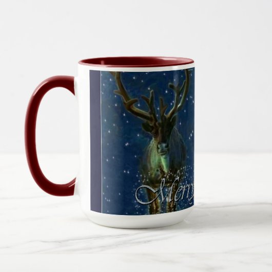 Mug Rennes d'hiver, neige et joyeux Noël Design (Gauche)
