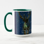 Mug Rennes d'hiver, neige et joyeux Noël Design (Gauche)