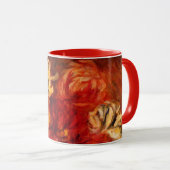 Mug Renoir - Dahlias, peinture d'art, (Devant droit)