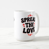 Mug "Répandre l'amour Retro Coeur Design (Devant droit)