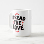 Mug "Répandre l'amour Retro Coeur Design (Devant gauche)