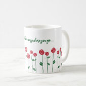 Mug Répandre l'amour, Roses rouges Customisé café Coup (Devant droit)