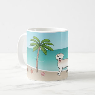 Mug Réparateur De Crème Dorée Sur Une Plage Tropicale