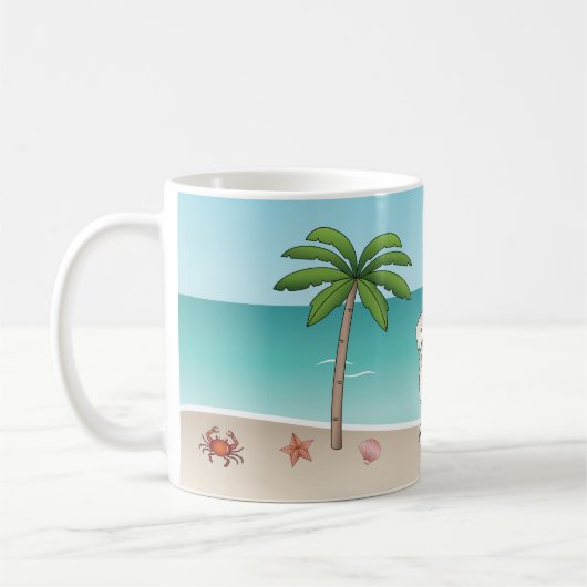 Mug Réparateur De Crème Dorée Sur Une Plage Tropicale  (Gauche)