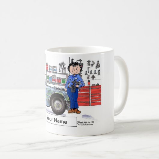 Mug Réparation du corps auto, Femme (Devant droit)
