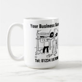 Mug Réparation et entretien des voitures Cartoon. (Gauche)