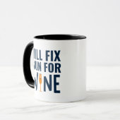 Mug Réparera La Peau Pour Le Vin, Citations Drôle Derm (Devant gauche)