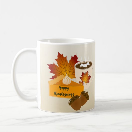 Mug Repas de Thanksgiving Cuisine Tarte au potiron Cho (Gauche)
