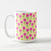 Mug Repeat Flower Pattern with Hot Pink Flowers (Gauche)
