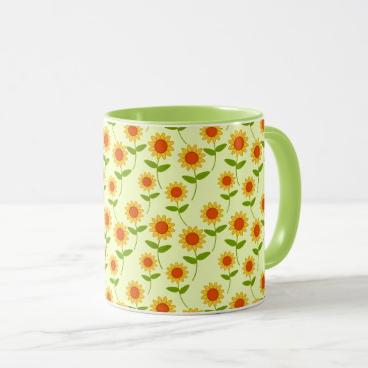 Mug Repeat Sunflower Pattern (Devant droit)