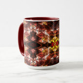 Mug Répété du triangle rouge générant des formes étran (Devant gauche)