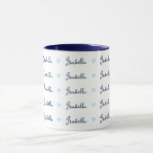 Mug Répéter Isabella nom personnalisé avec le coeur bl (Centre)