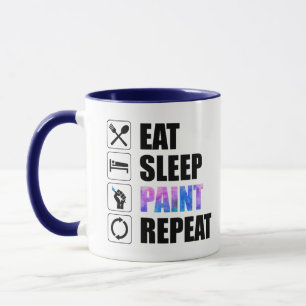 Mug Répéter la peinture du sommeil de l'alimentation