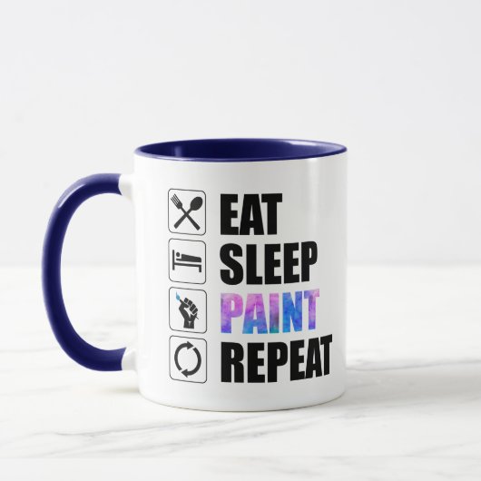 Mug Répéter la peinture du sommeil de l'alimentation (Gauche)