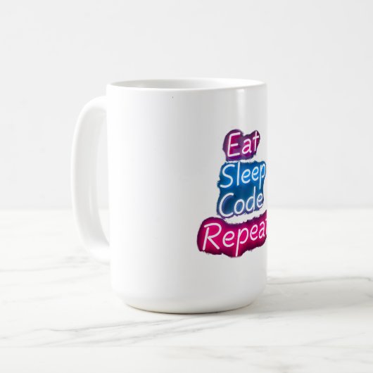 Mug Répéter le code du sommeil (Devant gauche)