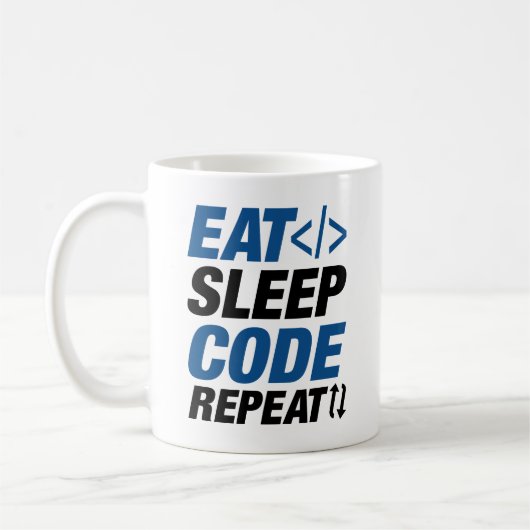 Mug Répéter le code du sommeil (Gauche)