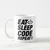 Mug Répéter le code du sommeil (Gauche)