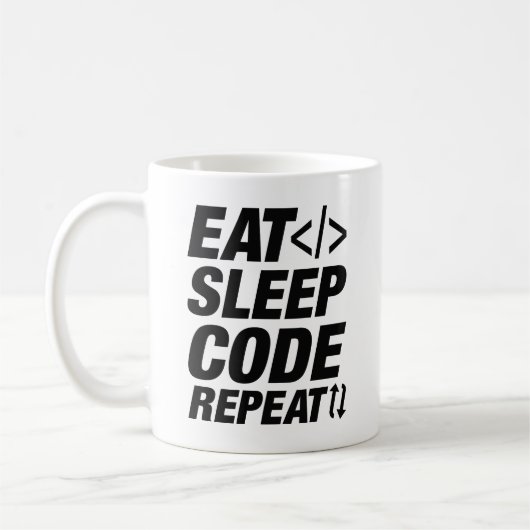 Mug Répéter le code du sommeil (Gauche)
