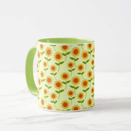 Mug Répéter le motif de tournesol (Devant gauche)