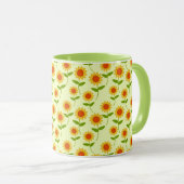 Mug Répéter le motif de tournesol (Devant droit)