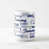Mug Répéter le nom bleu partout en blanc (Centre)