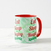 Mug Répéter le rugby du sommeil (Devant droit)