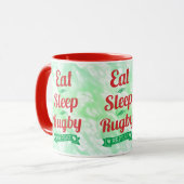 Mug Répéter le rugby du sommeil (Devant gauche)