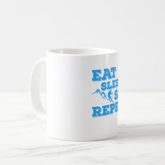 Mug Répéter le ski du sommeil (Devant gauche)