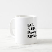 Mug Répéter l'iRacing du sommeil de l'alimentation (Devant gauche)
