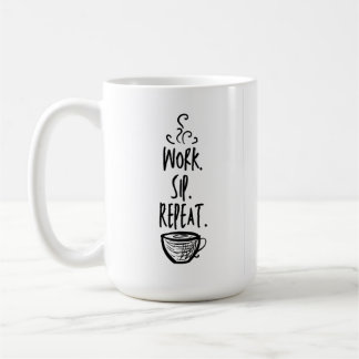 Mug Répétez la pâte à café blanc classique 15oz