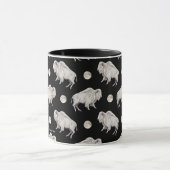 Mug Répétition noire de Pleine lune blanche de Buffalo (Centre)