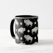Mug Répétition noire de Pleine lune blanche de Buffalo (Devant gauche)