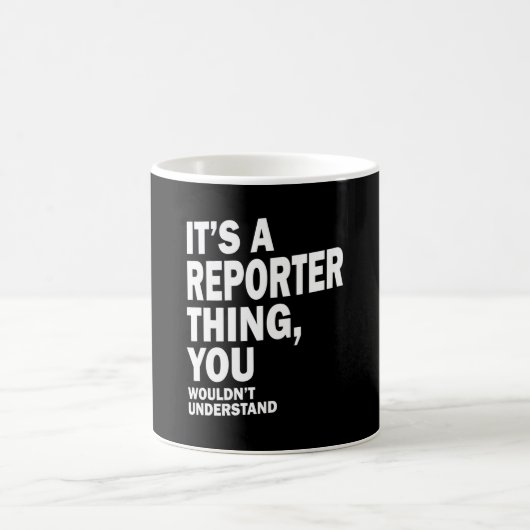 Mug Reporter Titre du travail Teft Gift Mens Femmes (Centre)