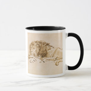 Mug Repos de lion (à l'encre sur le papier)