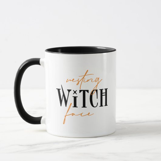 Mug Repose Sorcière visage amusant Halloween Typograph (Gauche)