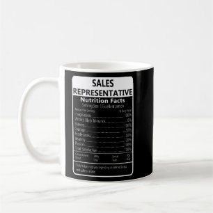 Mug Représentant commercial Nutrition Facts Sarcastiqu