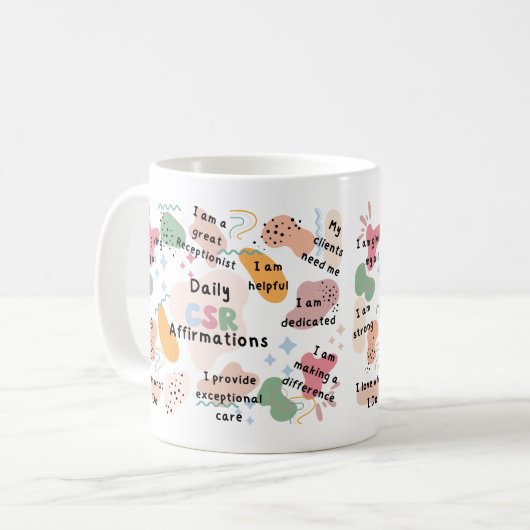 Mug Représentant du service client Affirmations quotid (Devant gauche)