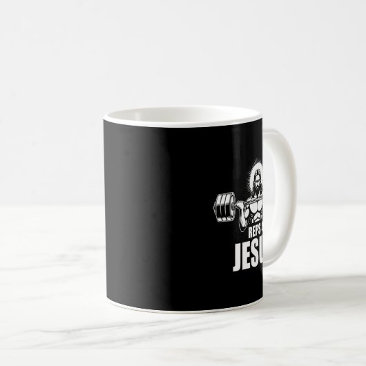 Mug Reps 4 Jesus Gym Christian Exercice d'haltérophili (Devant droit)