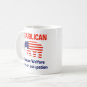 Mug Républicain drôle - aide sociale (Devant gauche)