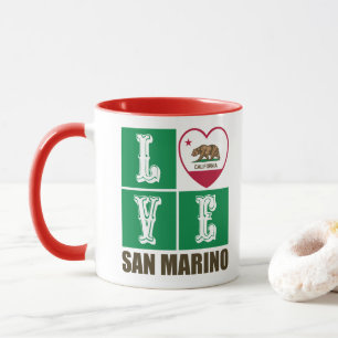 Mug République de Californie Drapeau Coeur Saint-Marin