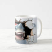 Mug Requin 3D avec Noël (Devant droit)