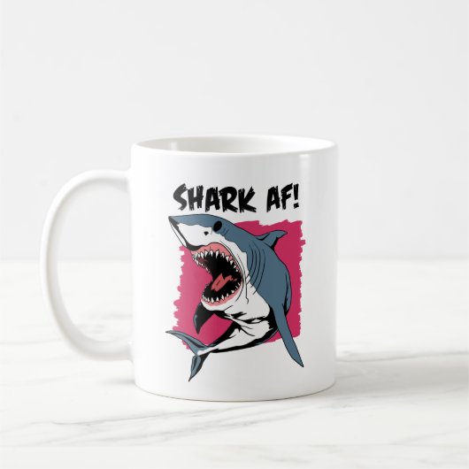 Mug Requin AF ! | Amateurs de requins Design graphique (Gauche)